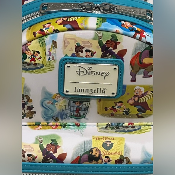 NWT-Loungefly/Disney’s Pinocchio painting AOP mini backpack - Picture 7 of 11